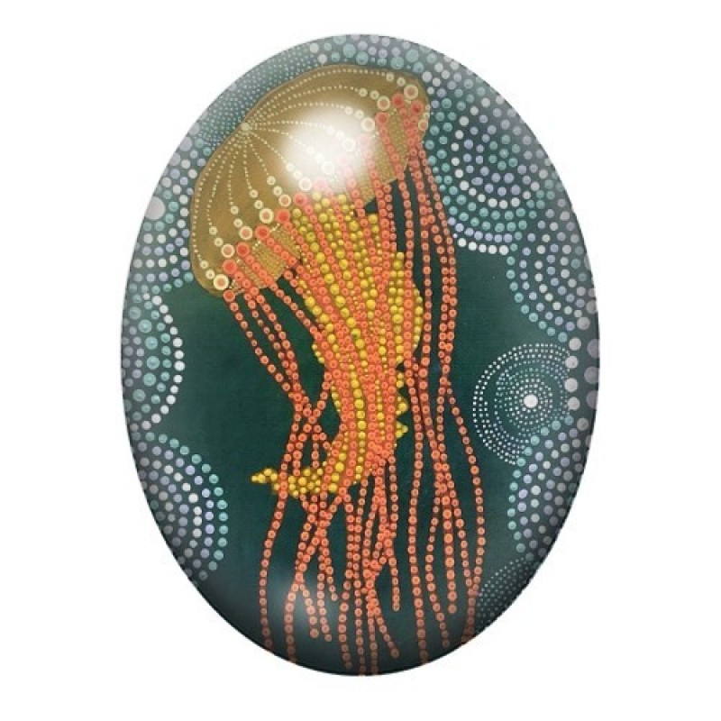 Cabochon en Verre Illustré Mer, Été 13x18, 18x25 ou 30x40mm