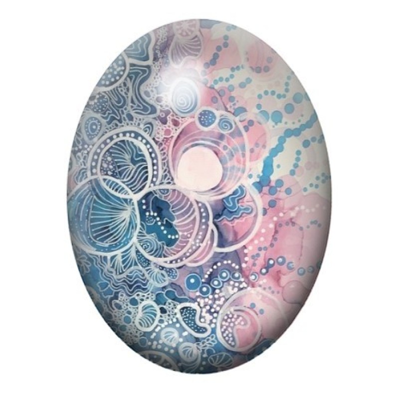 Cabochon en Verre Illustré Mer, Été 13x18, 18x25 ou 30x40mm