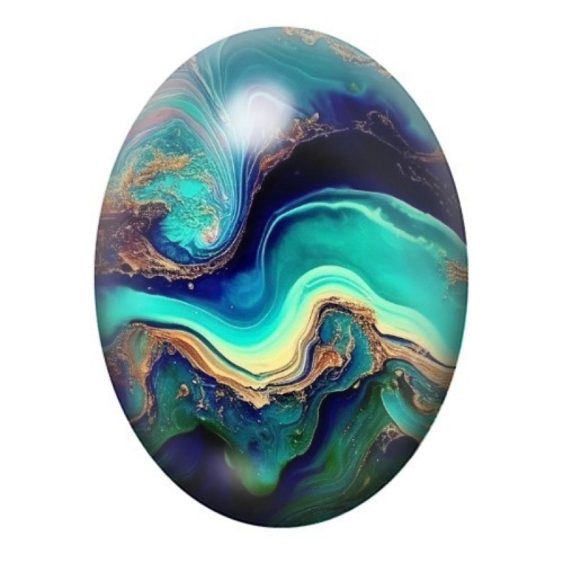 Cabochon en Verre Illustré Mer, Été 13x18, 18x25 ou 30x40mm