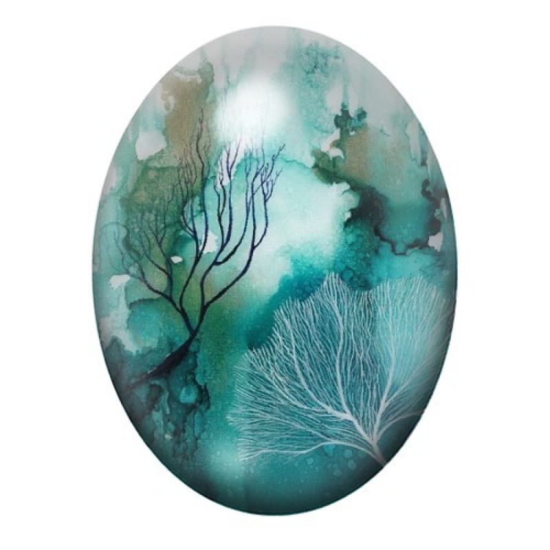 Cabochon en Verre Illustré Mer, Été 13x18, 18x25 ou 30x40mm