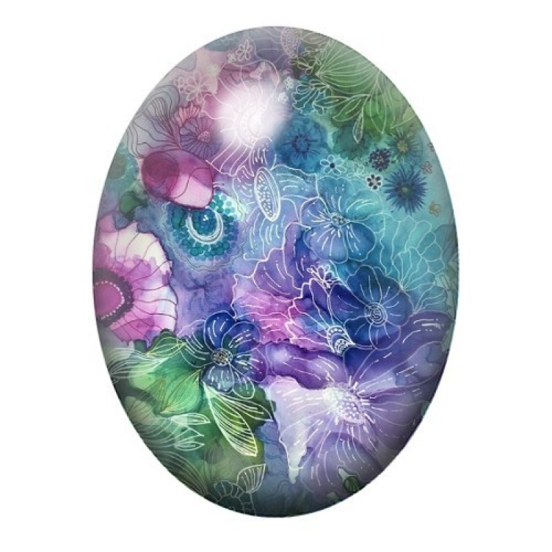 Cabochon en Verre Illustré Mer, Été 13x18, 18x25 ou 30x40mm