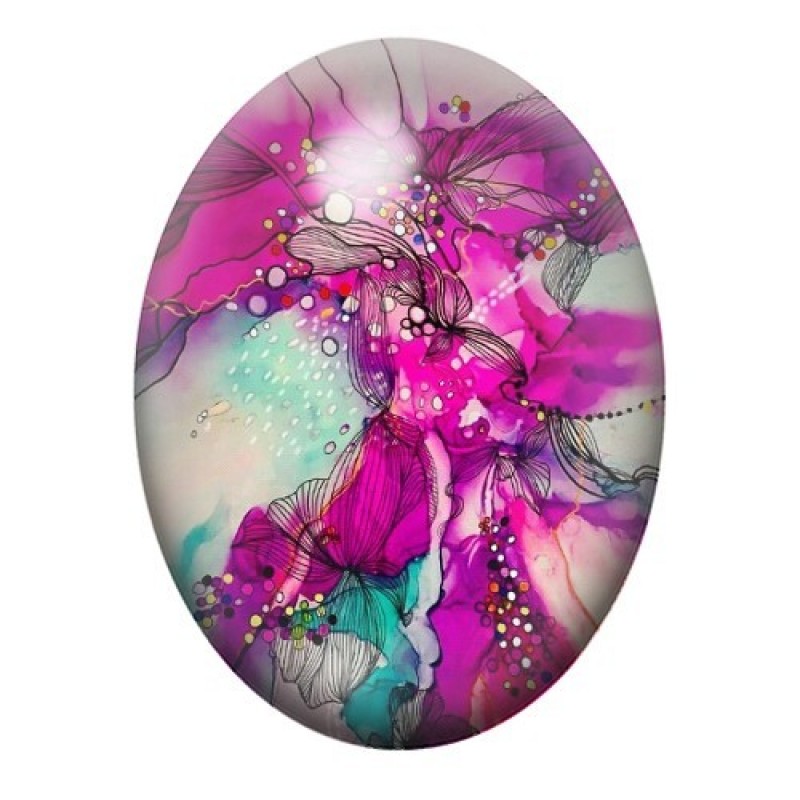 Cabochon en Verre Illustré Mer, Été 13x18, 18x25 ou 30x40mm