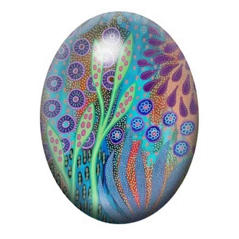 Cabochon en Verre Illustré Mer, Été 13x18, 18x25 ou 30x40mm
