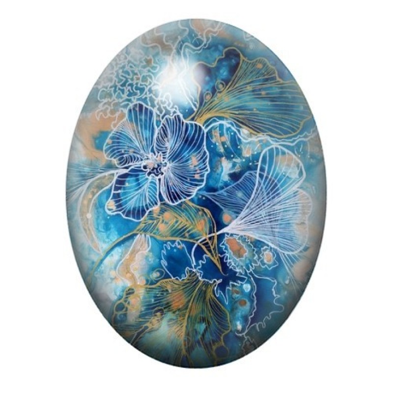Cabochon en Verre Illustré Mer, Été 13x18, 18x25 ou 30x40mm