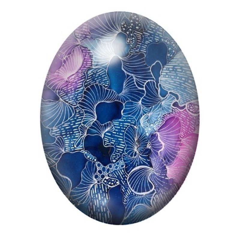 Cabochon en Verre Illustré Mer, Été 13x18, 18x25 ou 30x40mm