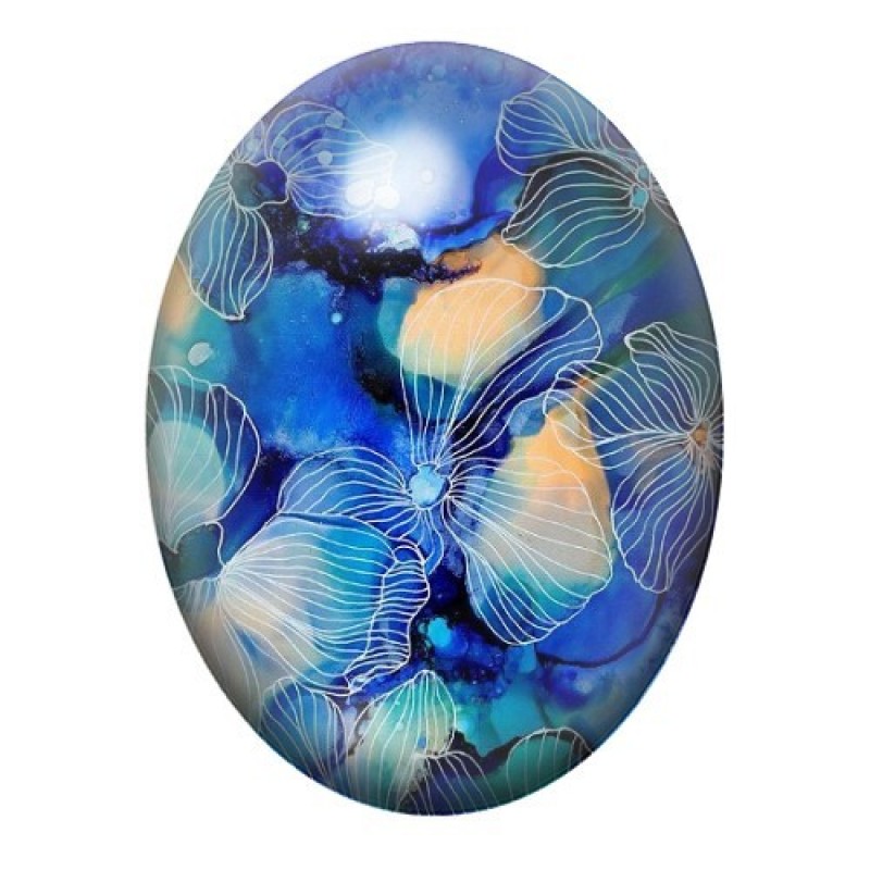 Cabochon en Verre Illustré Mer, Été 13x18, 18x25 ou 30x40mm