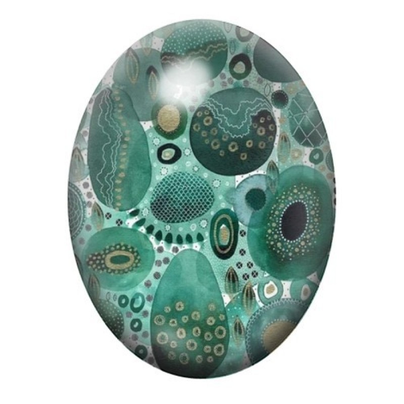 Cabochon en Verre Illustré Mer, Été 13x18, 18x25 ou 30x40mm