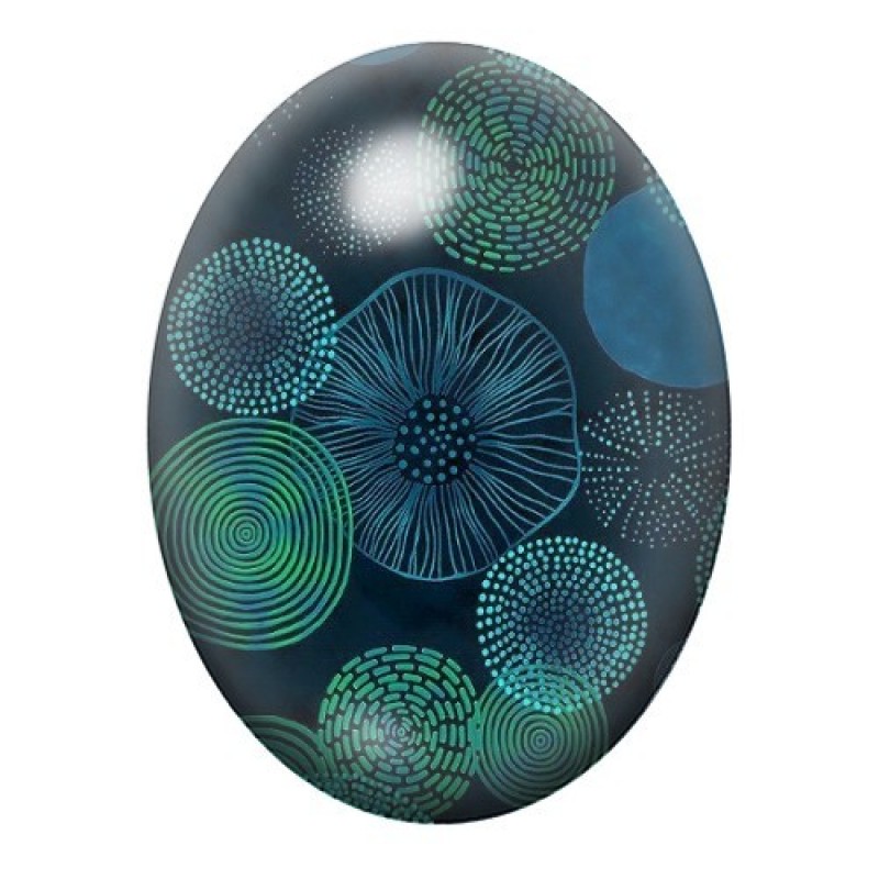 Cabochon en Verre Illustré Mer, Été 13x18, 18x25 ou 30x40mm