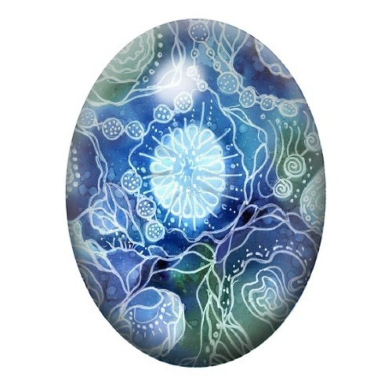 Cabochon en Verre Illustré Mer, Été 13x18, 18x25 ou 30x40mm