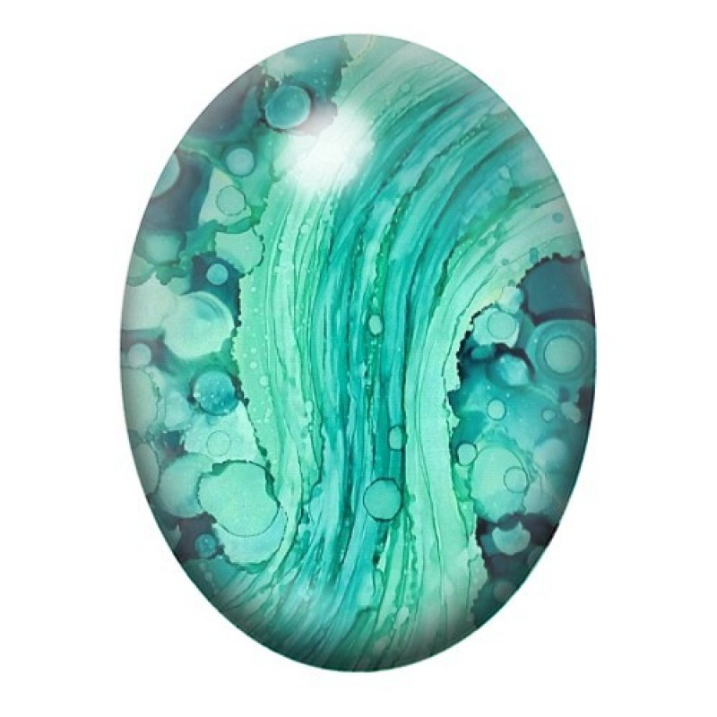 Cabochon en Verre Illustré Mer, Été 13x18, 18x25 ou 30x40mm
