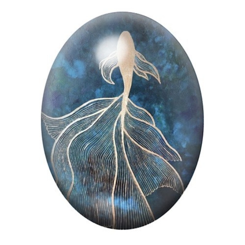 Cabochon en Verre Illustré Mer, Été 13x18, 18x25 ou 30x40mm