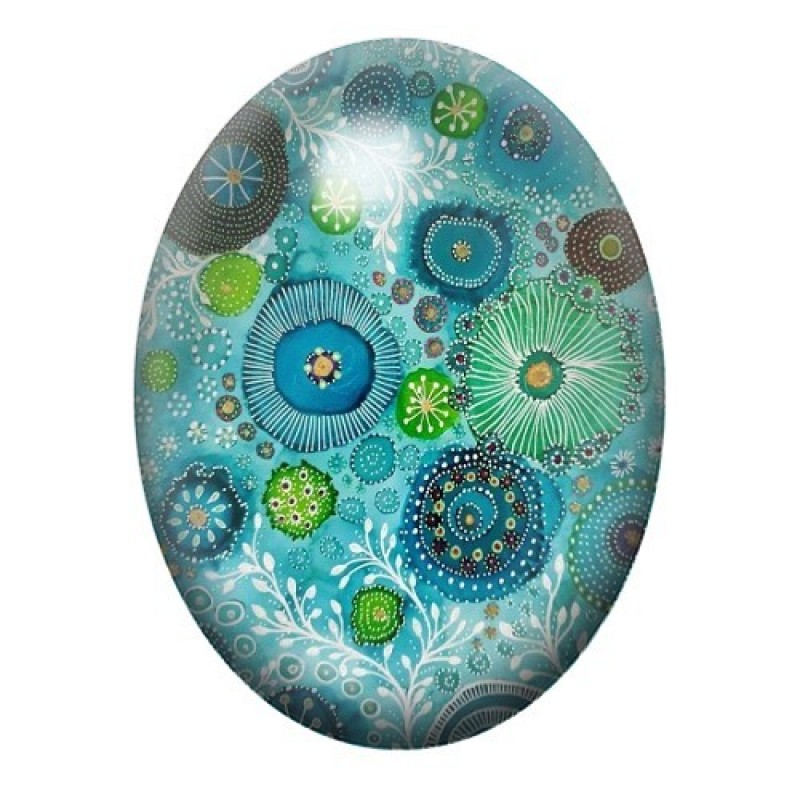 Cabochon en Verre Illustré Mer, Été 13x18, 18x25 ou 30x40mm