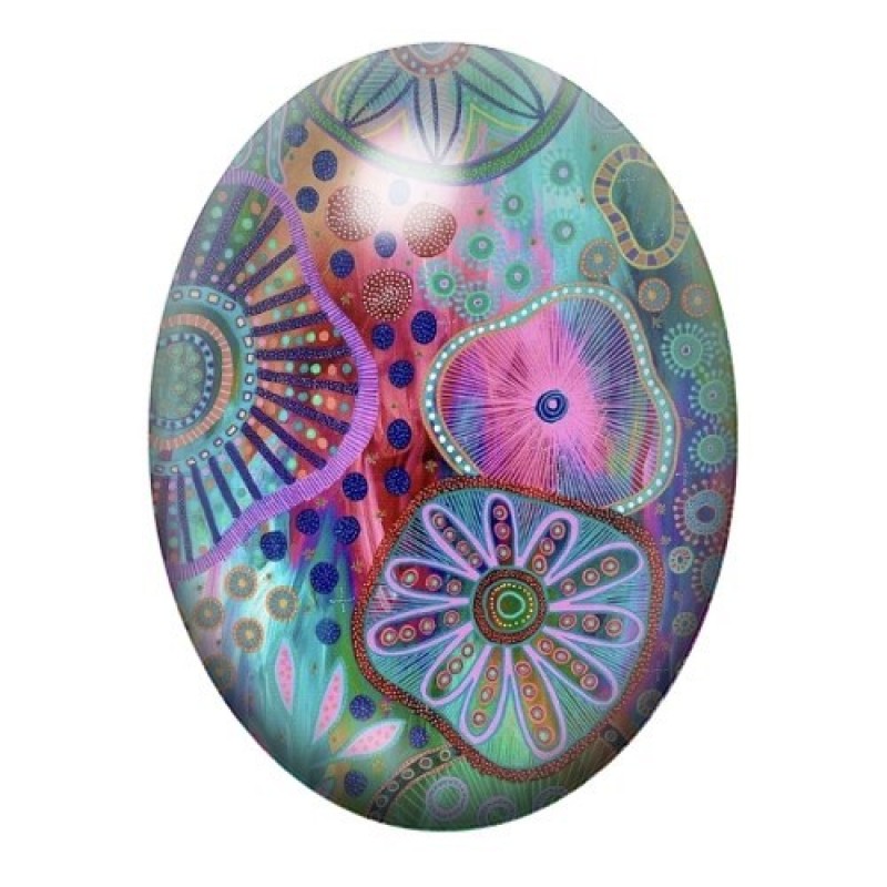 Cabochon en Verre Illustré Mer, Été 13x18, 18x25 ou 30x40mm