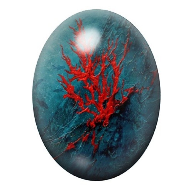 Cabochon en Verre Illustré Mer, Été 13x18, 18x25 ou 30x40mm