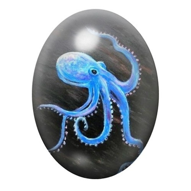 Cabochon en Verre Illustré Mer, Été 13x18, 18x25 ou 30x40mm