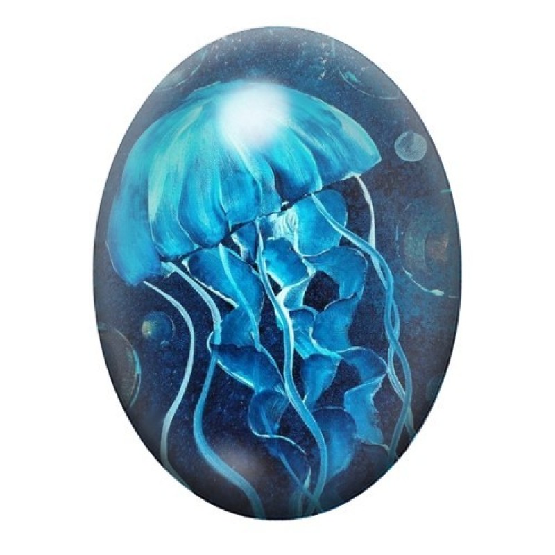 Cabochon en Verre Illustré Mer, Été 13x18, 18x25 ou 30x40mm