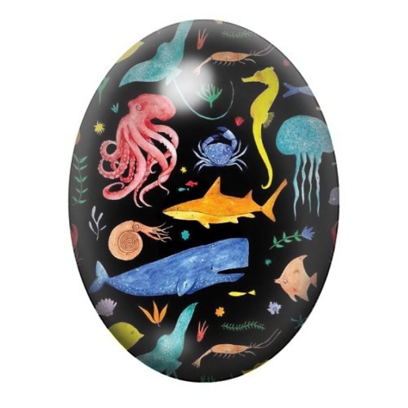 Cabochon en Verre Illustré Mer, Été 13x18, 18x25 ou 30x40mm