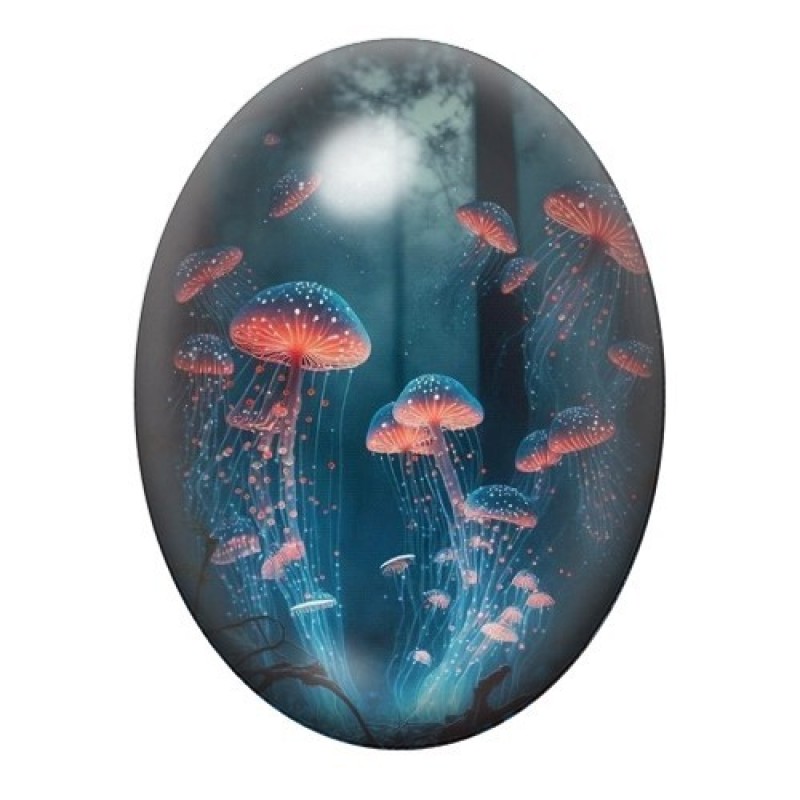 Cabochon en Verre Illustré Mer, Été 13x18, 18x25 ou 30x40mm
