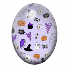 Cabochon en Verre Illustré Halloween 13x18, 18x25 ou 30x40mm  pour la Création de Bijoux Fantaisie - DIY