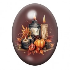 Cabochon en Verre Illustré Bougie Halloween 13x18, 18x25 ou 30x40mm  pour la Création de Bijoux Fantaisie - DIY