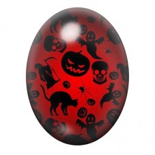 Cabochon en Verre Illustré Citrouille Halloween 13x18, 18x25 ou 30x40mm  pour la Création de Bijoux Fantaisie - DIY