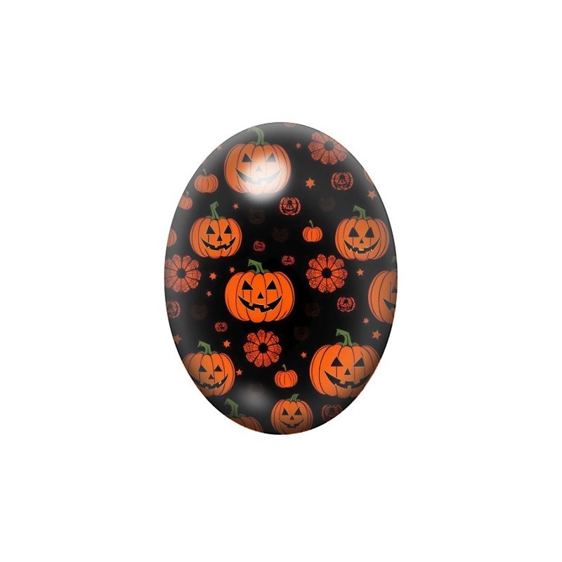 Cabochon en Verre Illustré Citrouilles Halloween 13x18, 18x25 ou 30x40mm