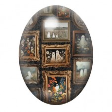 Cabochon en Verre Illustré Fantômes Portraits Halloween 13x18, 18x25 ou 30x40mm  pour la Création de Bijoux Fantaisie - DIY