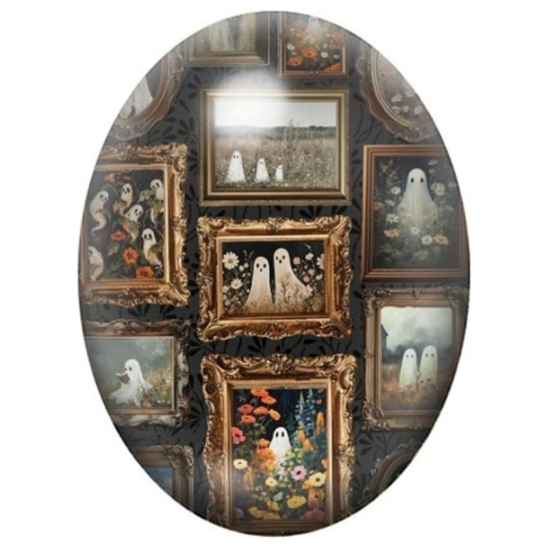 Cabochon en Verre Illustré Portraits de Fantômes dans des Cadres Anciens 13x18, 18x25 ou 30x40mm