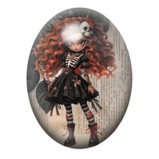 Cabochon en Verre Illustré Sorcière Halloween 13x18, 18x25 ou 30x40mm  pour la Création de Bijoux Fantaisie - DIY