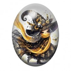 Cabochon en Verre Illustré Sorcière Halloween 13x18, 18x25 ou 30x40mm  pour la Création de Bijoux Fantaisie - DIY