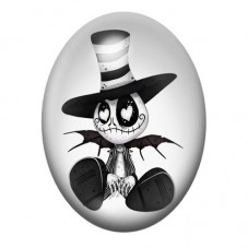 Cabochon en Verre Illustré Jack Halloween 13x18, 18x25 ou 30x40mm  pour la Création de Bijoux Fantaisie - DIY