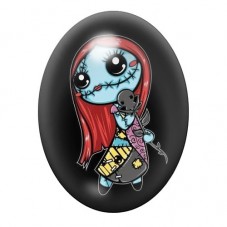 Cabochon en Verre Illustré Sally Halloween 13x18, 18x25 ou 30x40mm  pour la Création de Bijoux Fantaisie - DIY