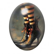 Cabochon en Verre Illustré Jambes de Sorcière Halloween 13x18, 18x25 ou 30x40mm  pour la Création de Bijoux Fantaisie - DIY