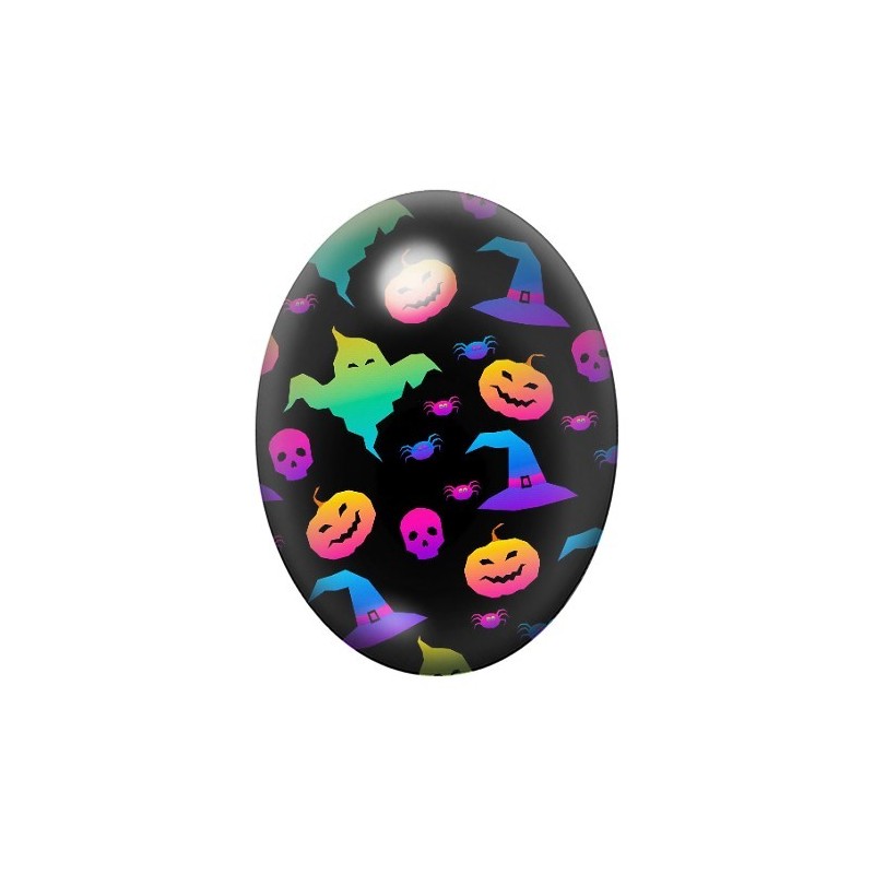 Cabochon en Verre Illustré Halloween 13x18, 18x25 ou 30x40mm