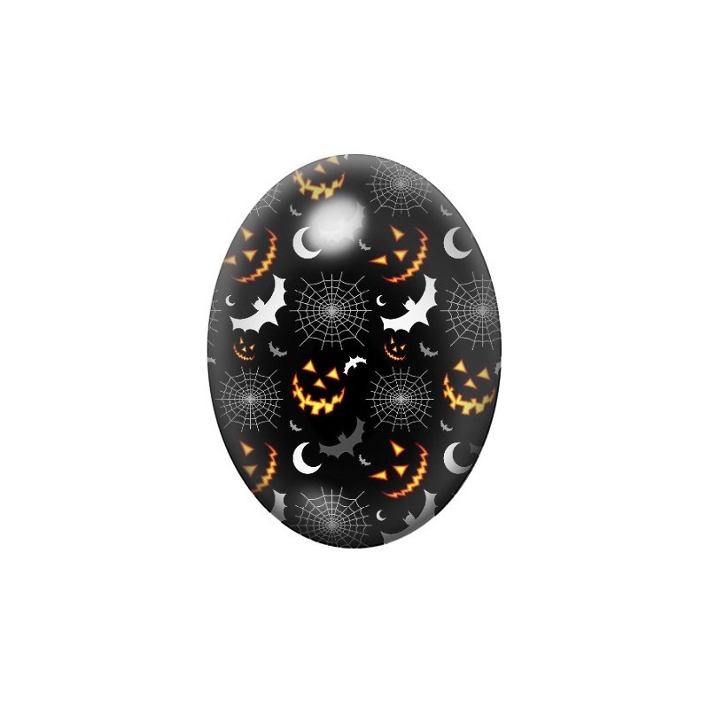 Cabochon en Verre Illustré Halloween 13x18, 18x25 ou 30x40mm