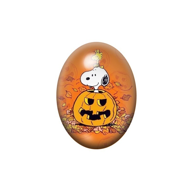Cabochon en Verre Illustré Snoopy Halloween 13x18, 18x25 ou 30x40mm