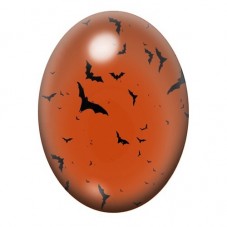 Cabochon en Verre Illustré Chauves-Souris Halloween 13x18, 18x25 ou 30x40mm  pour la Création de Bijoux Fantaisie - DIY