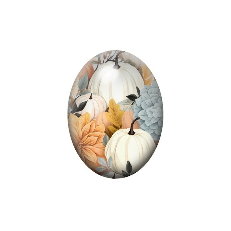 Cabochon en Verre Illustré Citrouilles Halloween 13x18, 18x25 ou 30x40mm