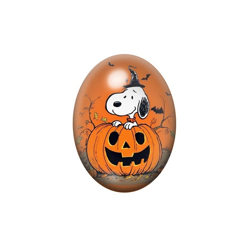 Cabochon en Verre Illustré Snoopy Halloween 13x18, 18x25 ou 30x40mm