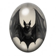 Cabochon en Verre Illustré Chauve-Souris Halloween 13x18, 18x25 ou 30x40mm  pour la Création de Bijoux Fantaisie - DIY