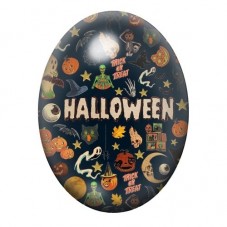 Cabochon en Verre Illustré Halloween 13x18, 18x25 ou 30x40mm  pour la Création de Bijoux Fantaisie - DIY