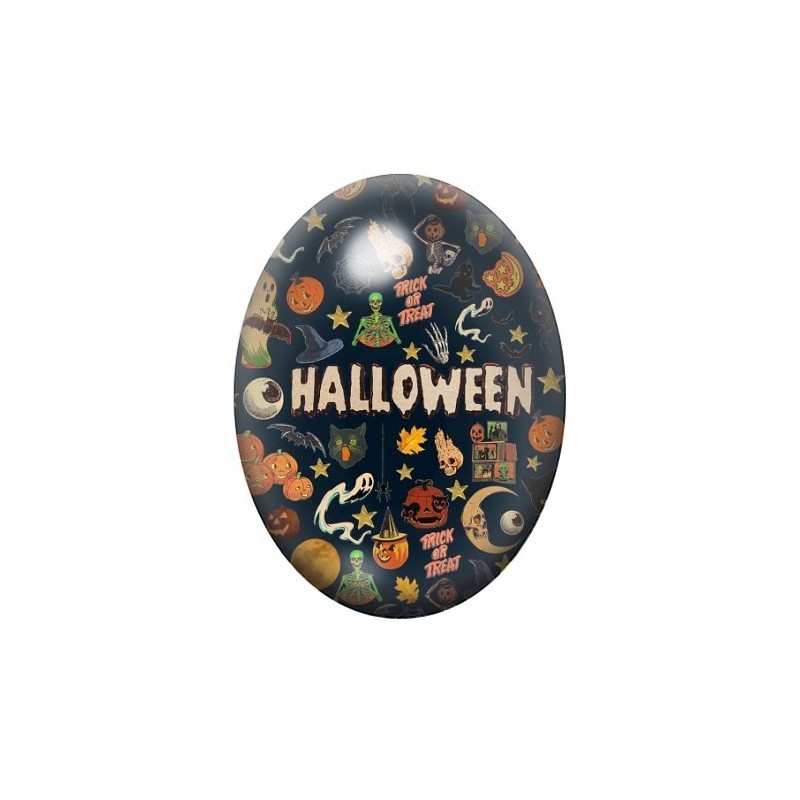 Cabochon en Verre Illustré Halloween 13x18, 18x25 ou 30x40mm