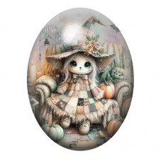Cabochon en Verre Illustré Sorcière Halloween 13x18, 18x25 ou 30x40mm  pour la Création de Bijoux Fantaisie - DIY