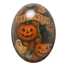Cabochon en Verre Illustré Halloween 13x18, 18x25 ou 30x40mm  pour la Création de Bijoux Fantaisie - DIY