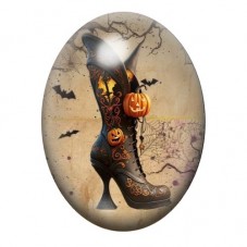 Cabochon en Verre Illustré Bottes de Sorcière Halloween 13x18, 18x25 ou 30x40mm  pour la Création de Bijoux Fantaisie - DIY