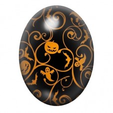 Cabochon en Verre Illustré Citrouilles Halloween 13x18, 18x25 ou 30x40mm  pour la Création de Bijoux Fantaisie - DIY