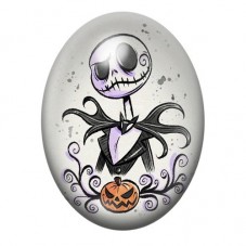 Cabochon en Verre Illustré Jack Halloween 13x18, 18x25 ou 30x40mm  pour la Création de Bijoux Fantaisie - DIY