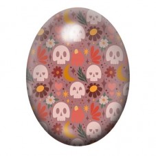 Cabochon en Verre Illustré Crânes Halloween 13x18, 18x25 ou 30x40mm  pour la Création de Bijoux Fantaisie - DIY
