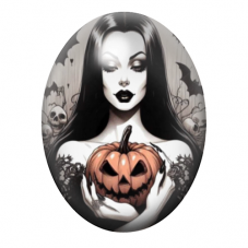 Cabochon en Verre Illustré Halloween 13x18, 18x25 ou 30x40mm  pour la Création de Bijoux Fantaisie - DIY