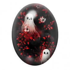 Cabochon en Verre Illustré Fantômes Halloween 13x18, 18x25 ou 30x40mm  pour la Création de Bijoux Fantaisie - DIY